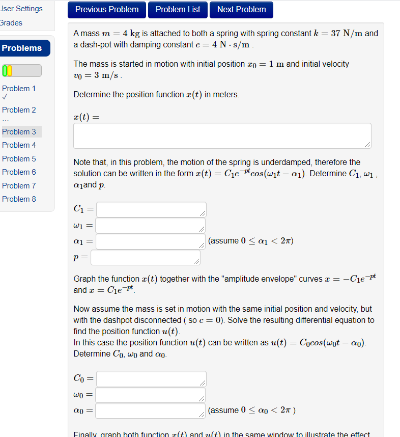 Solved Previous Problem Problem List Next Problem User | Chegg.com