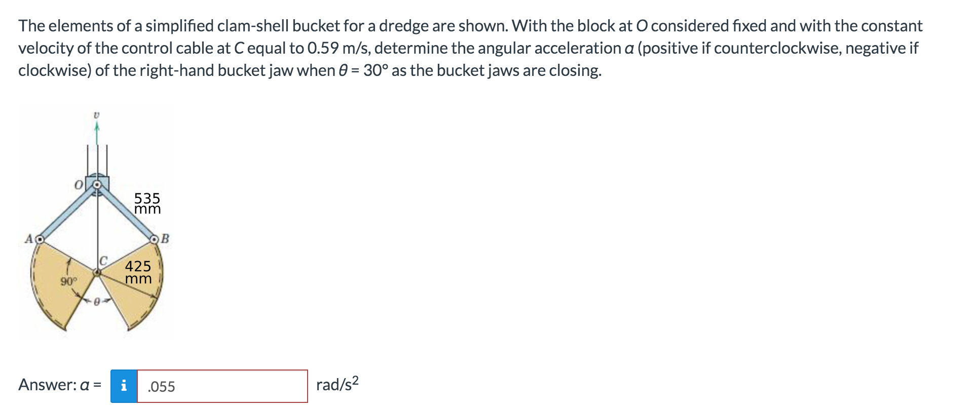 Solved The elements of a simplified clamshell bucket for a
