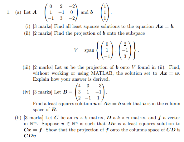 Solved -0 0 2 1. (a) Let A= 1 -1 0 And B= 1 -1 3-2 (i) [3 | Chegg.com