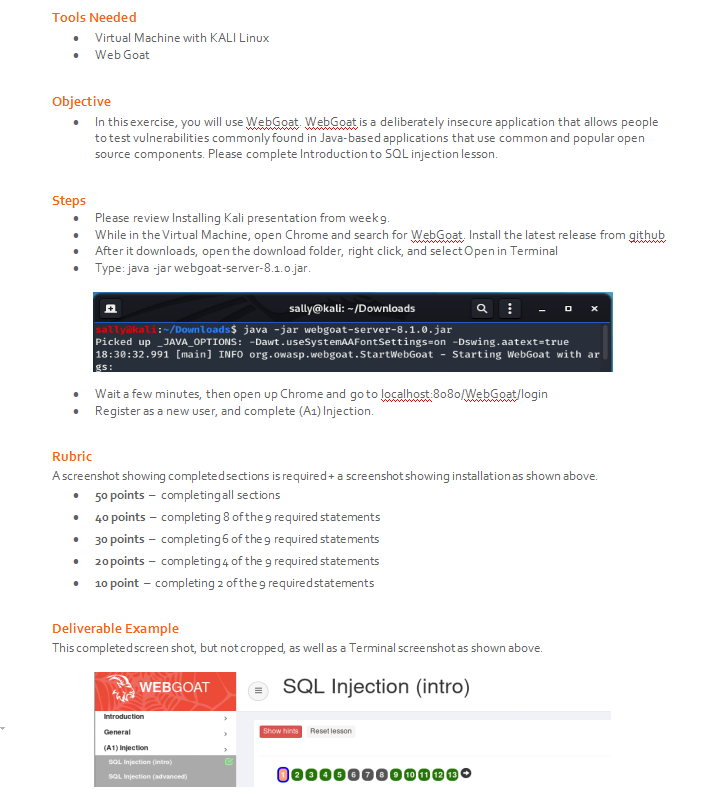 Solved Tools Needed Virtual Machine with KALI Linux • Web | Chegg.com