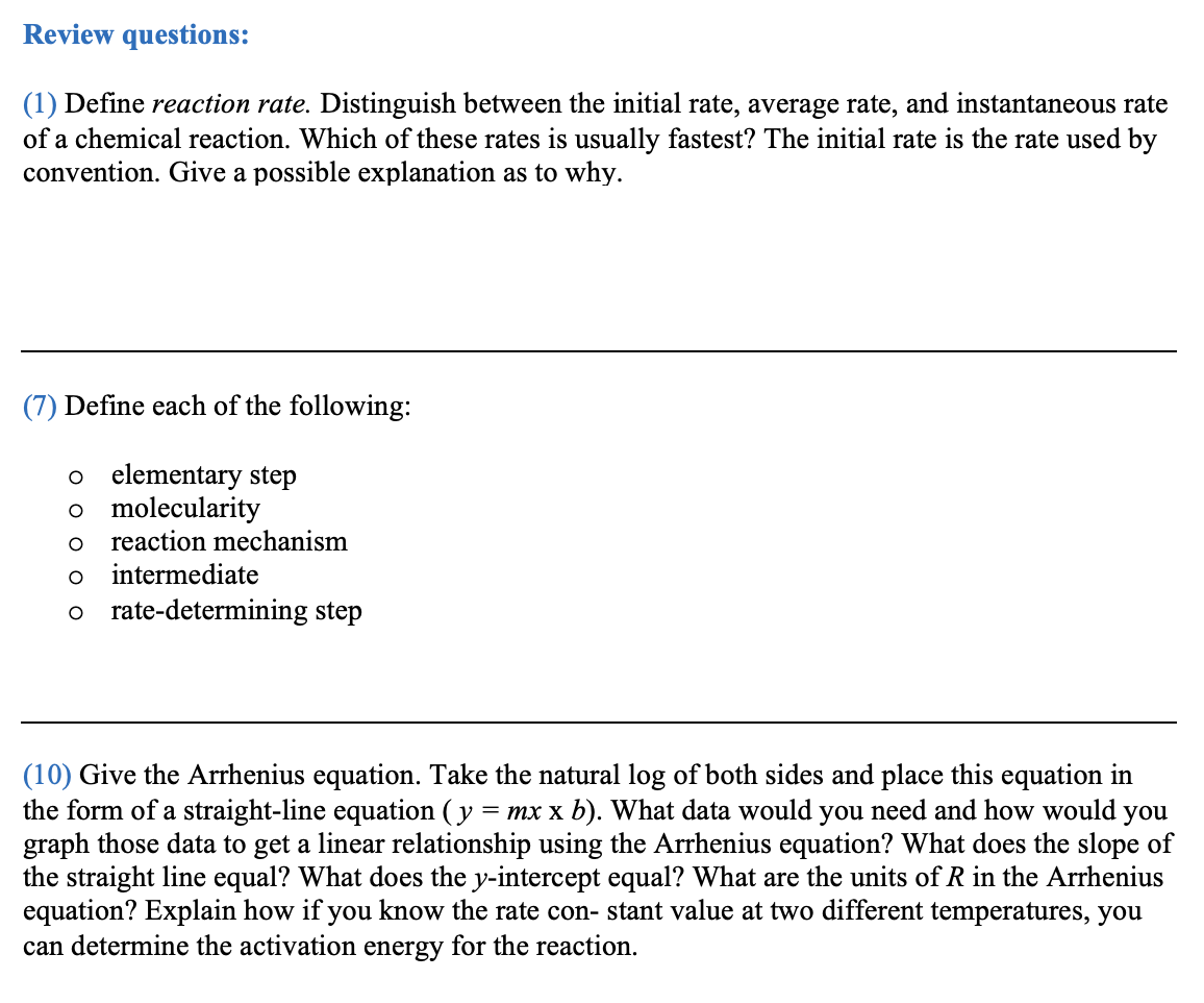 Solved (40) A certain reaction has the following general | Chegg.com