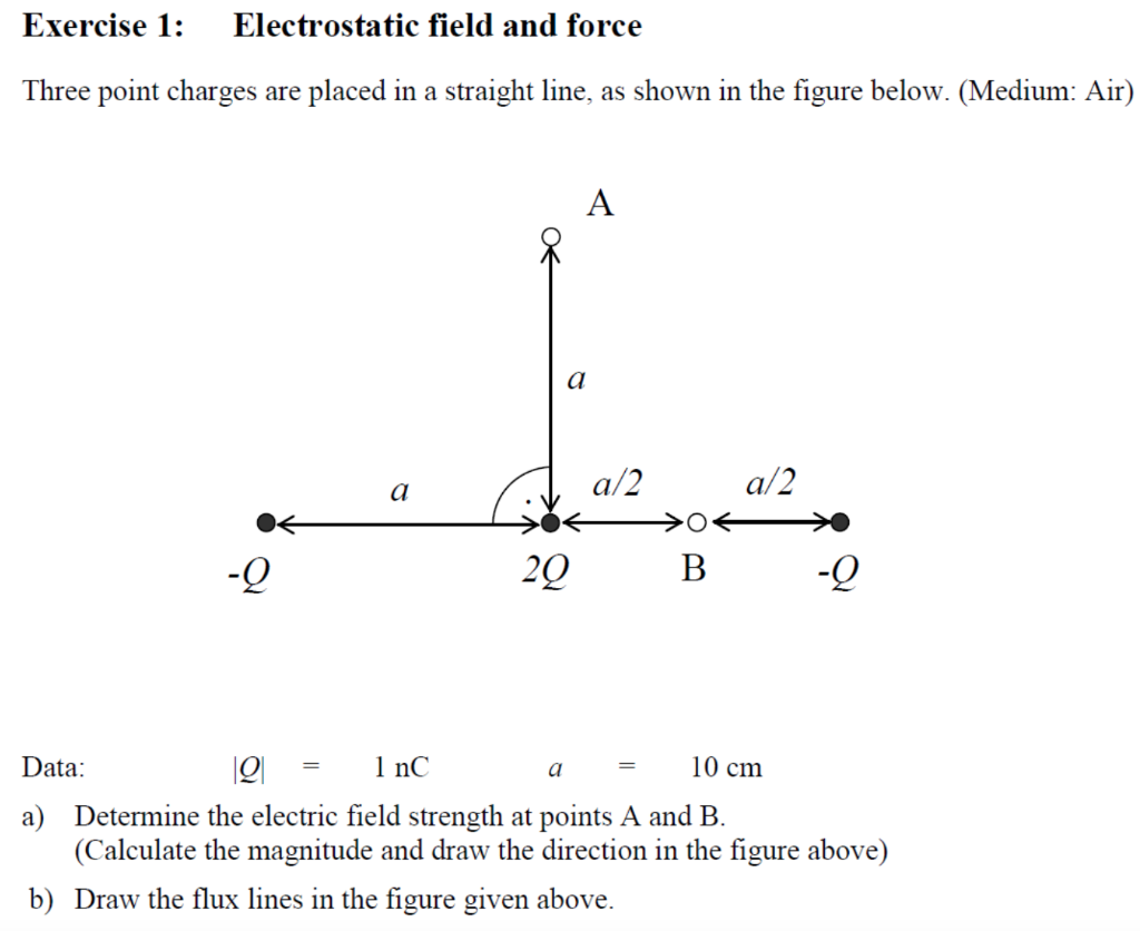 Solved Exercise 1: Electrostatic field and force Three point | Chegg.com