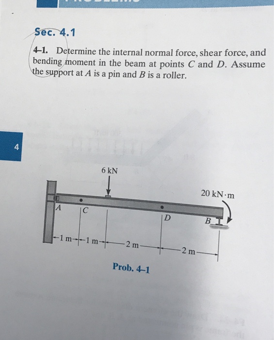 Solved Sec.4.1 4-1. Determine the internal normal force, | Chegg.com
