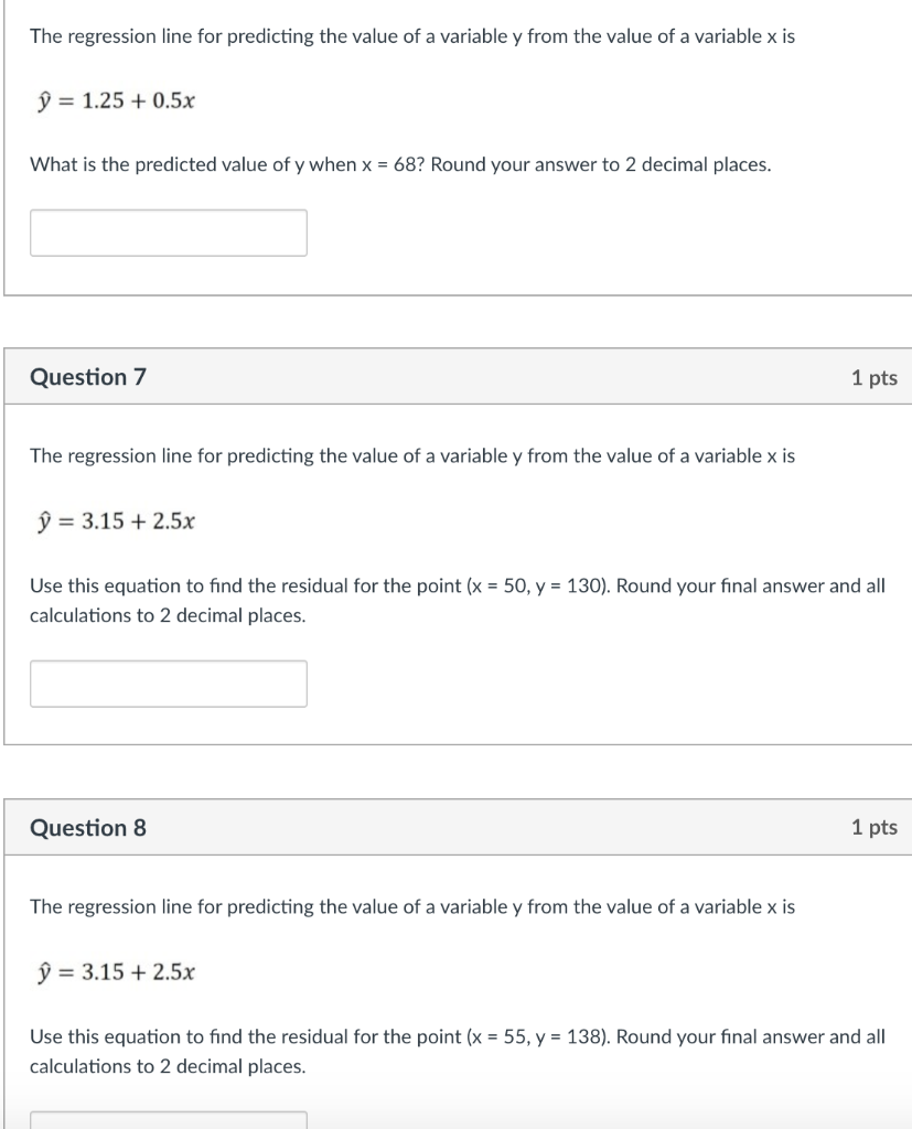 Solved The regression line for predicting the value of a | Chegg.com