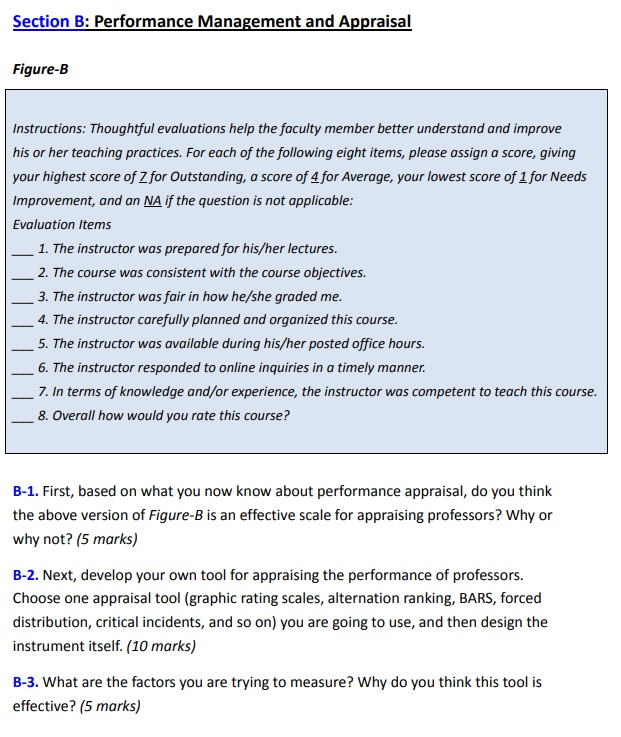 Solved Section B: Performance Management And Appraisal | Chegg.com
