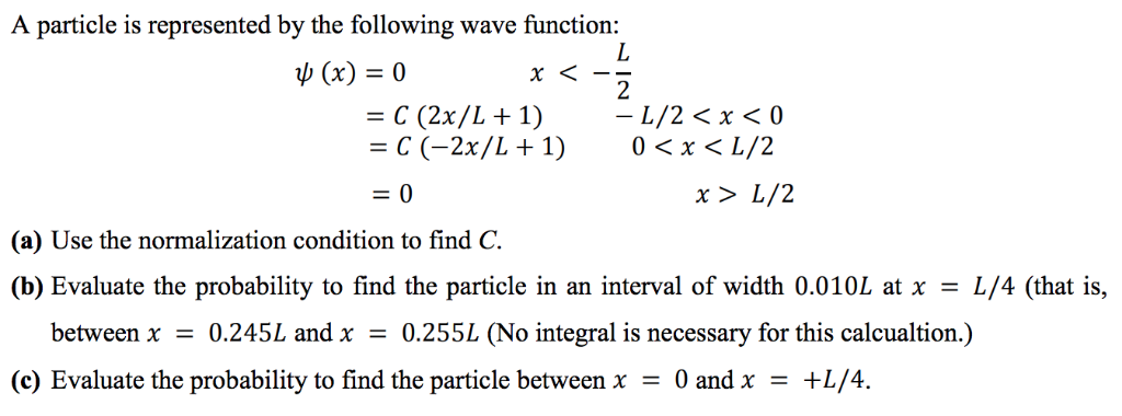Solved A particle is represented by the following wave | Chegg.com