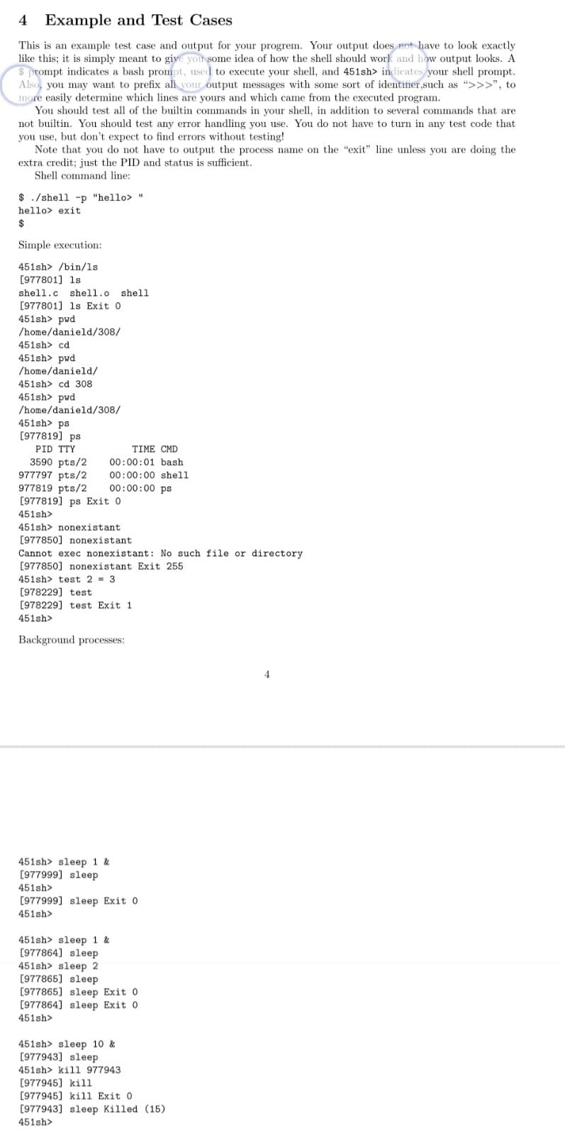 4 Example and Test Cases This is an example test case | Chegg.com