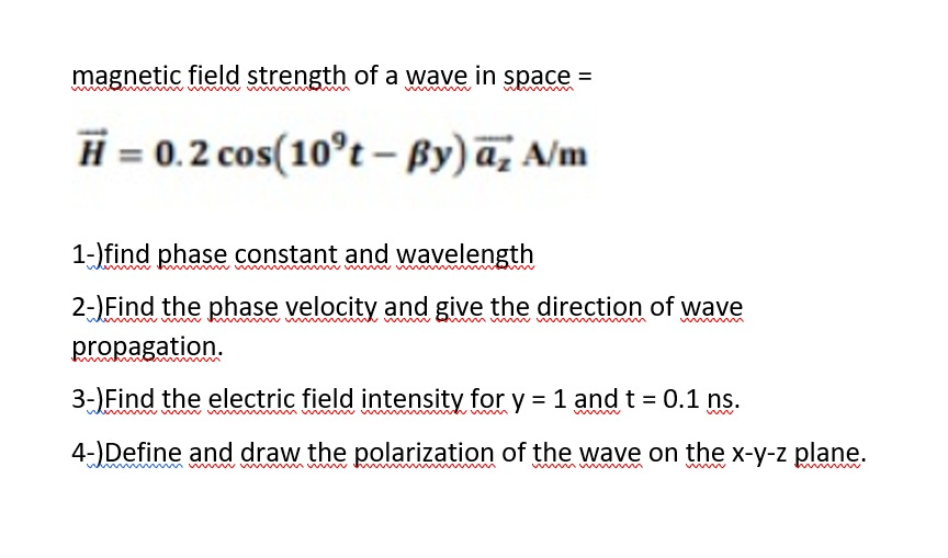 Solved magnetic field strength of wave in space 0.2 | Chegg.com