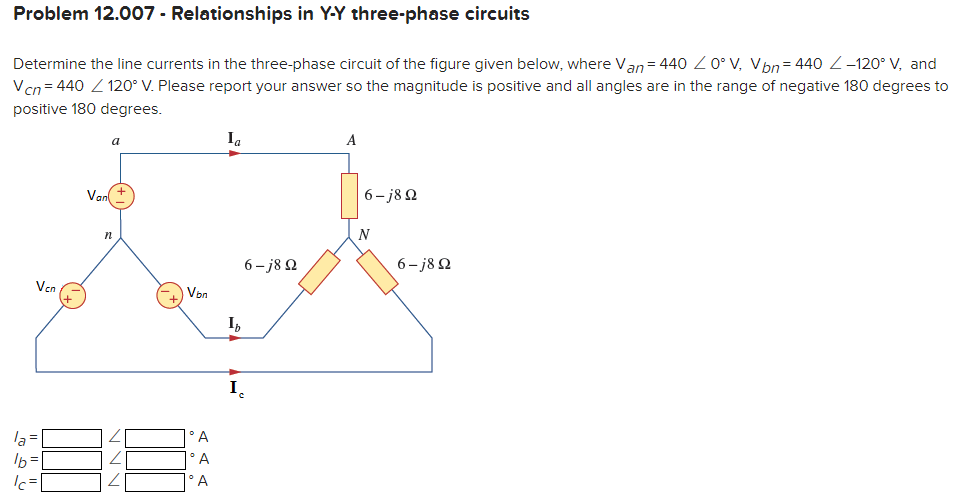 Determine the line currents in the three-phase | Chegg.com