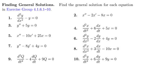 Solved Finding General Solutions. Find The General Solution | Chegg.com