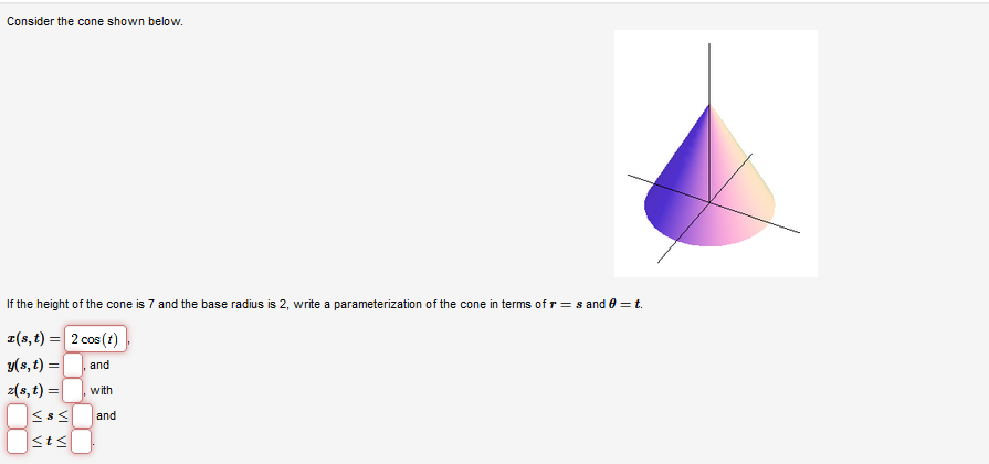 Solved Consider the cone shown below. and If the height of | Chegg.com