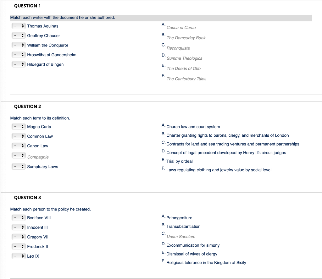 Solved QUESTION 1 Match each writer with the document he or | Chegg.com