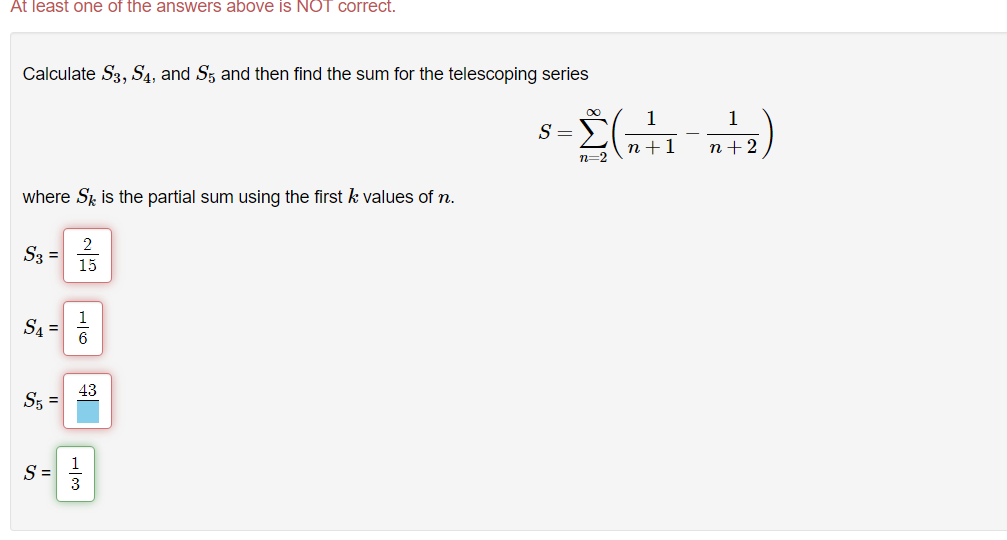 Solved Calculate S3,S4, and S5 and then find the sum for the