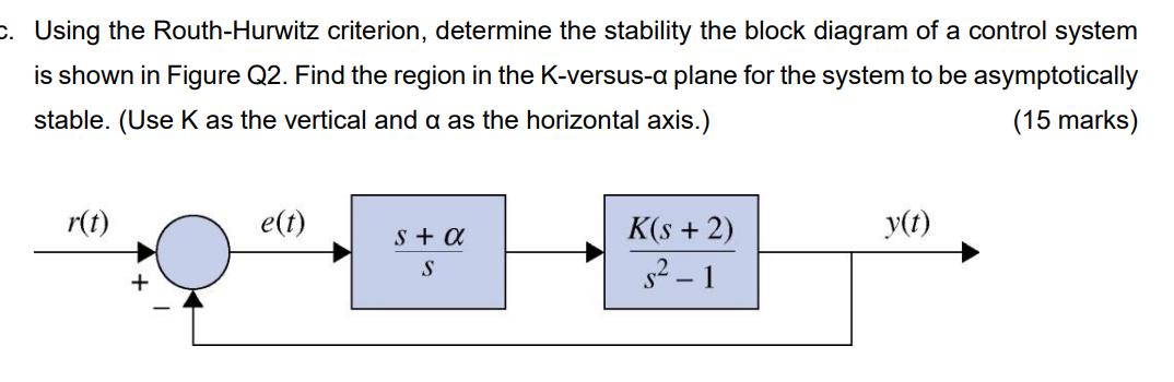 Solved . Using The Routh-Hurwitz Criterion, Determine The | Chegg.com