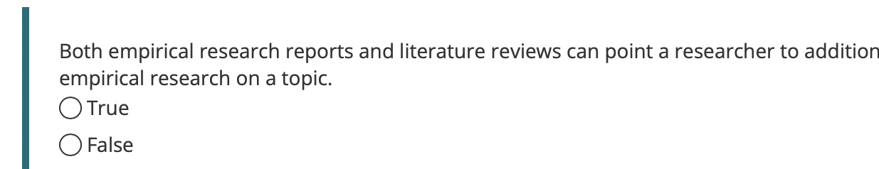 Solved Both empirical research reports and literature | Chegg.com