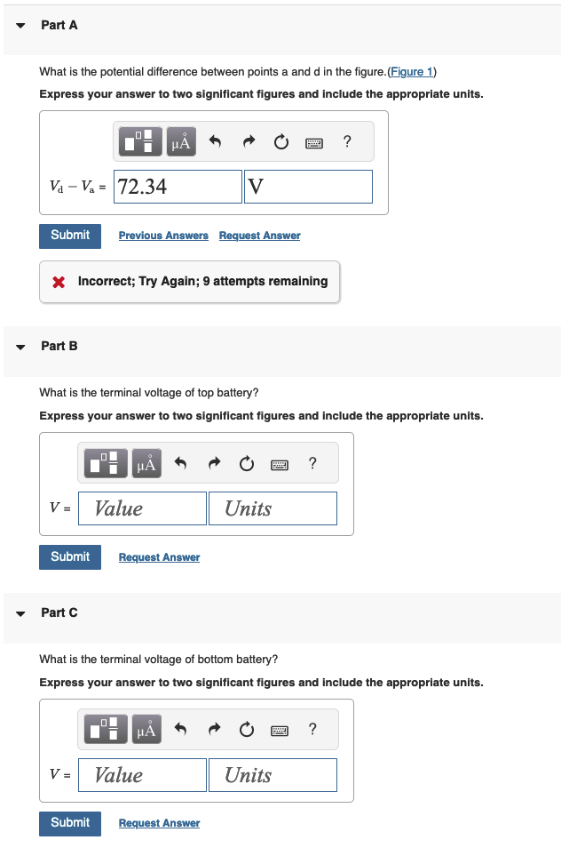 Solved What is the potential difference between points a and | Chegg.com