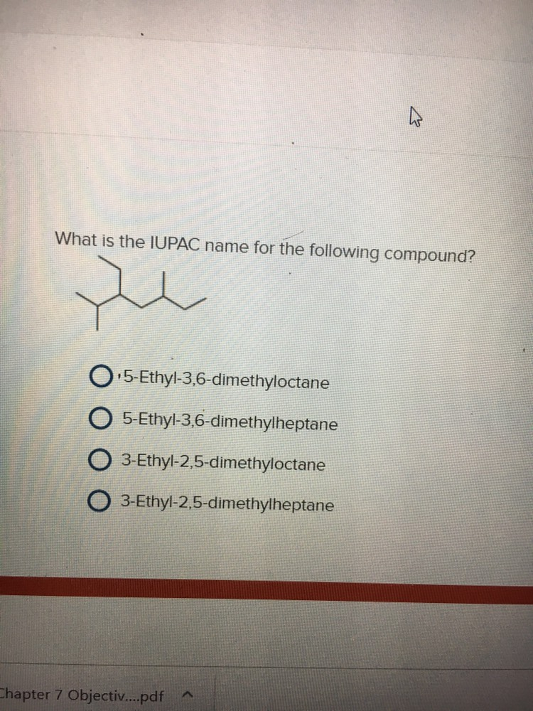 Solved What Is The IUPAC Name For The Following Compound Chegg Com