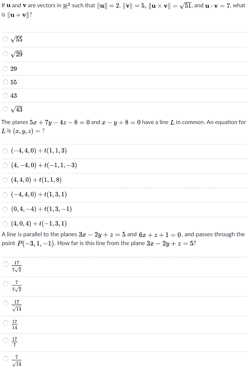 Solved If U And V Are Vectors In R3 Such That U 2 Chegg Com