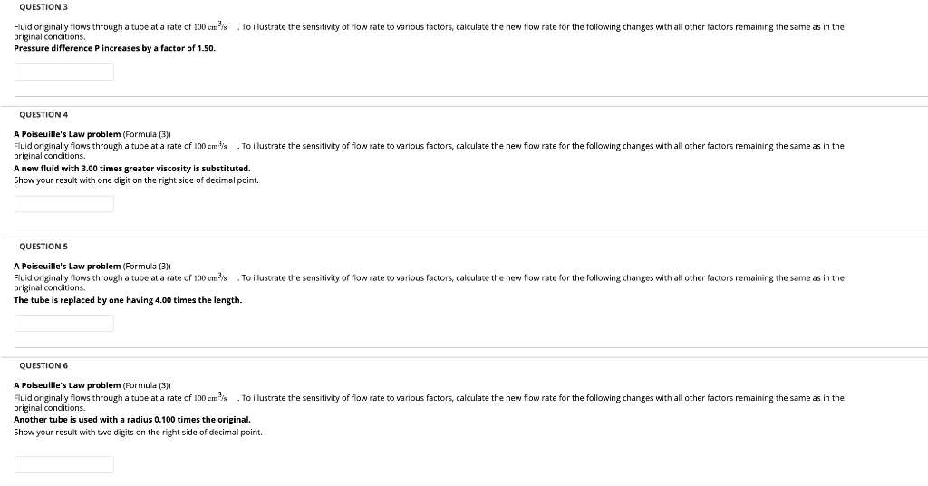 Solved QUESTION 3 . To illustrate the sensitivity of flow | Chegg.com