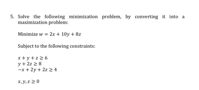 solve the following assignment minimization problem