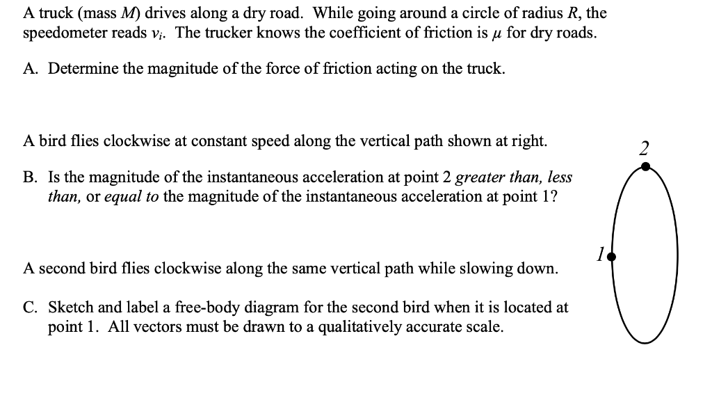 Solved A Truck Mass M Drives Along A Dry Road While Going Chegg Com