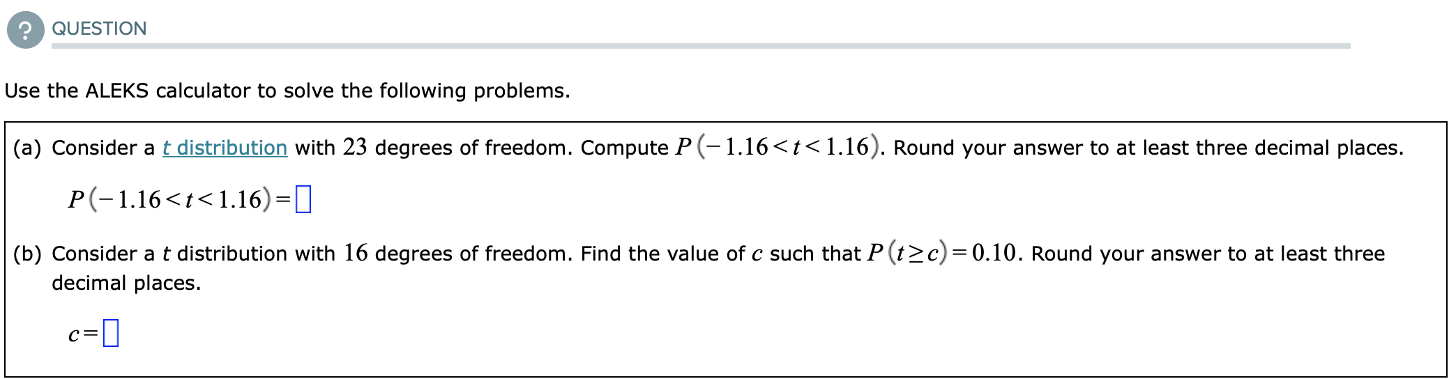 Solved ? QUESTION Use the ALEKS calculator to solve the | Chegg.com