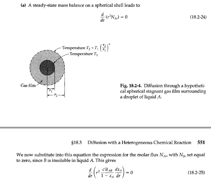 Solved (a) A steadystate mass balance on a spherical shell