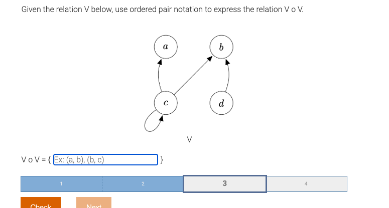 Solved Given The Relation V Below, Use Ordered Pair Notation 