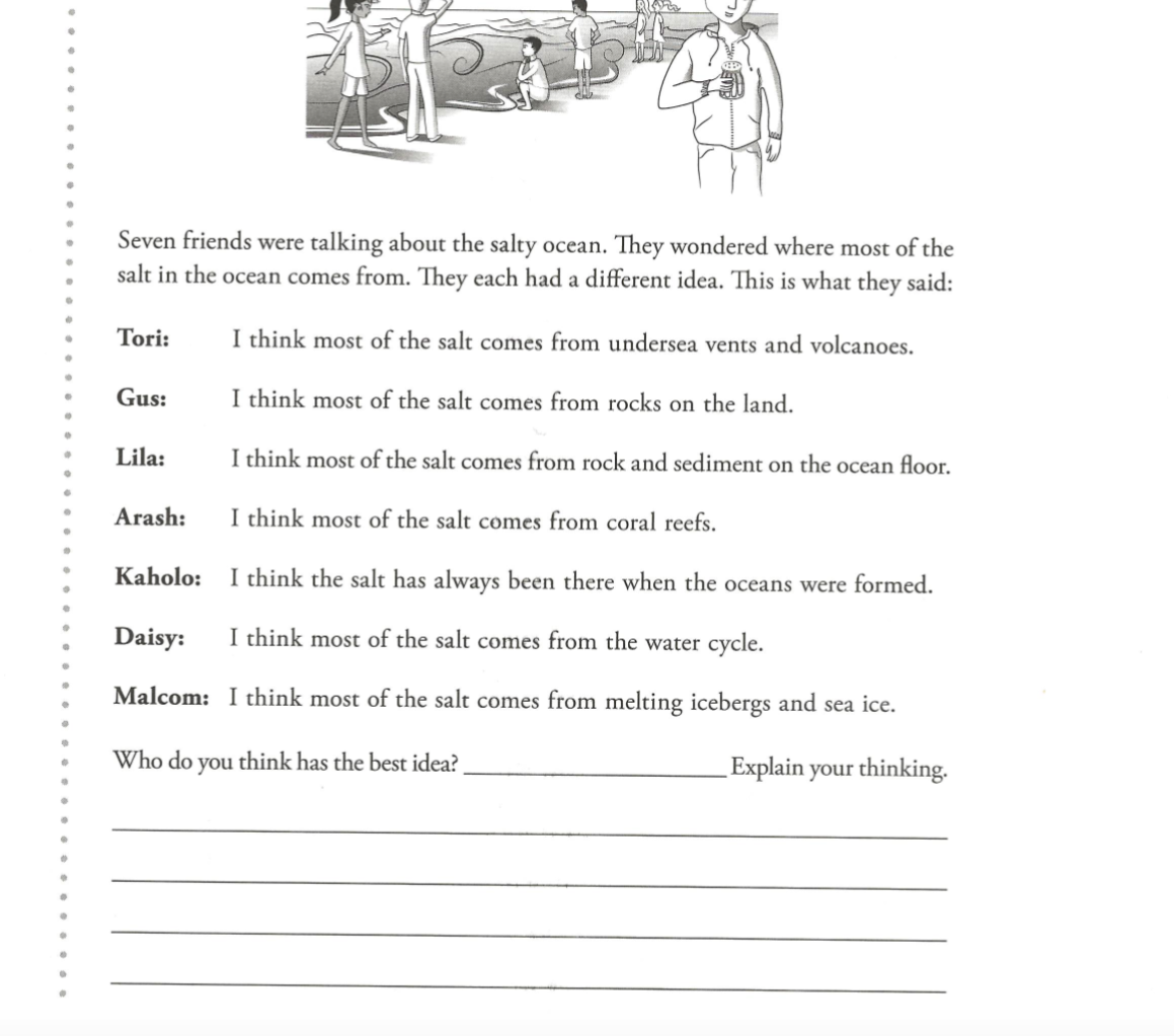 Solved Seven friends were talking about the salty ocean. | Chegg.com