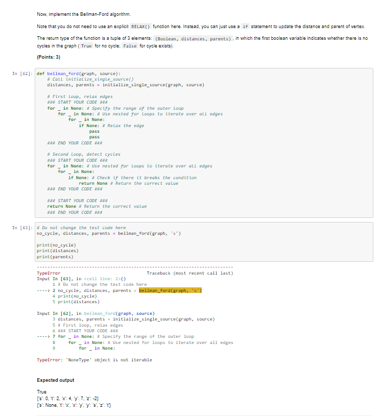 Solved Now, implement the Bellman-Ford algorithm. Note that | Chegg.com