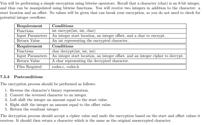 Solved You will be performing a simple encryption using | Chegg.com