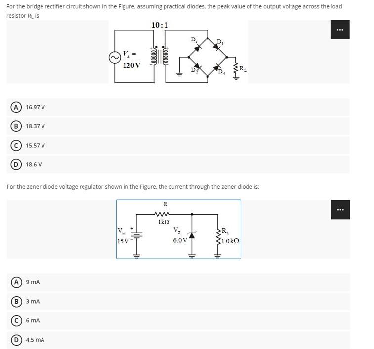Solved For the bridge rectifier circuit shown in the Figure, | Chegg.com