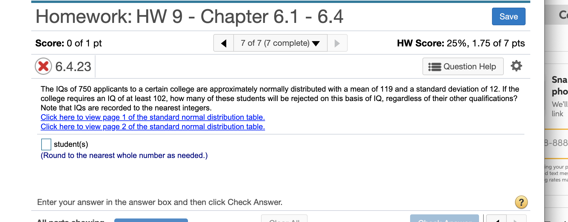 Solved Homework: HW 9 - Chapter 6.1 - 6.4 Save С Score: 0 Of | Chegg.com