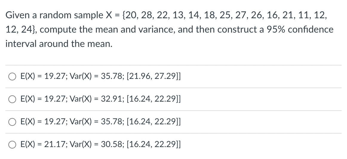 Solved Given A Random Sample | Chegg.com