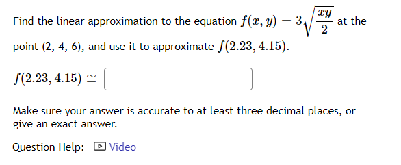 Solved Find the linear approximation to the equation | Chegg.com