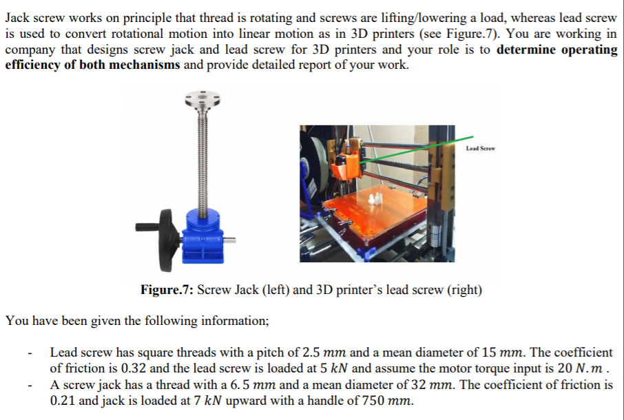 Jack screw works on principle that thread is rotating | Chegg.com