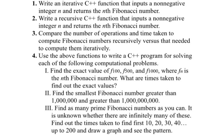 Solved 1. Write an iterative C++ function that inputs a | Chegg.com