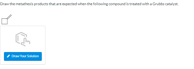 Draw the metathesis products that are expected when the following compound is treated with a Grubbs catalyst.