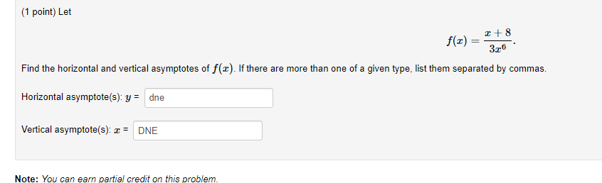 Solved (1 point) Let Find the horizontal and vertical | Chegg.com