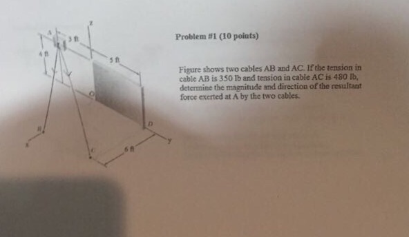 Solved Problem #1 (10 Points) 5倉 Figure Shows Two Cables AB | Chegg.com