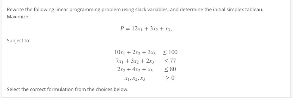 Solved Rewrite The Following Linear Programming Problem | Chegg.com