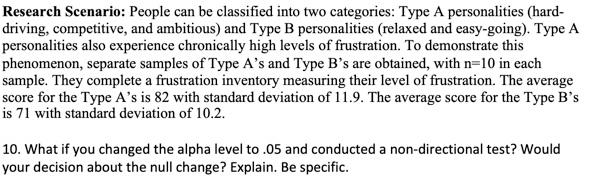 Solved Research Scenario: People Can Be Classified Into Two | Chegg.com