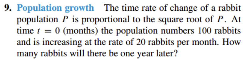 Solved 9. Population growth The time rate of change of a | Chegg.com