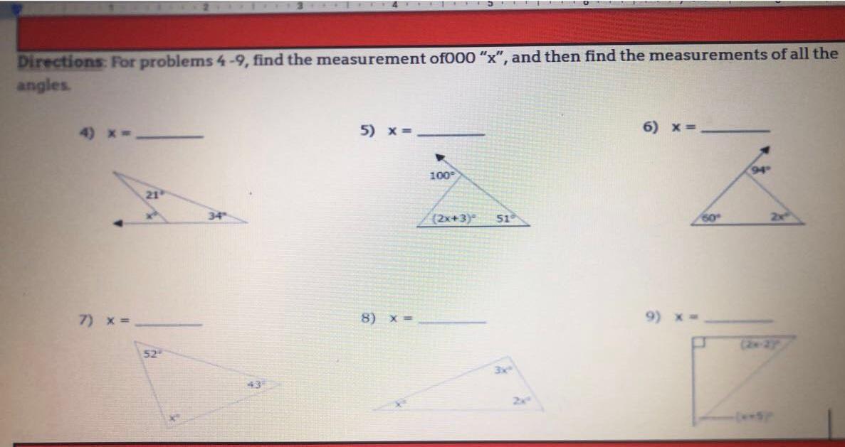 Solved Directions: For problems 4−9, find the measurement | Chegg.com