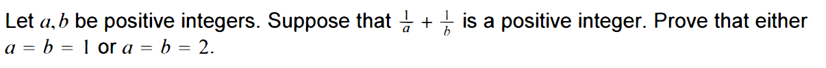 Solved Let a,b be positive integers. Suppose that a1+b1 is a | Chegg.com