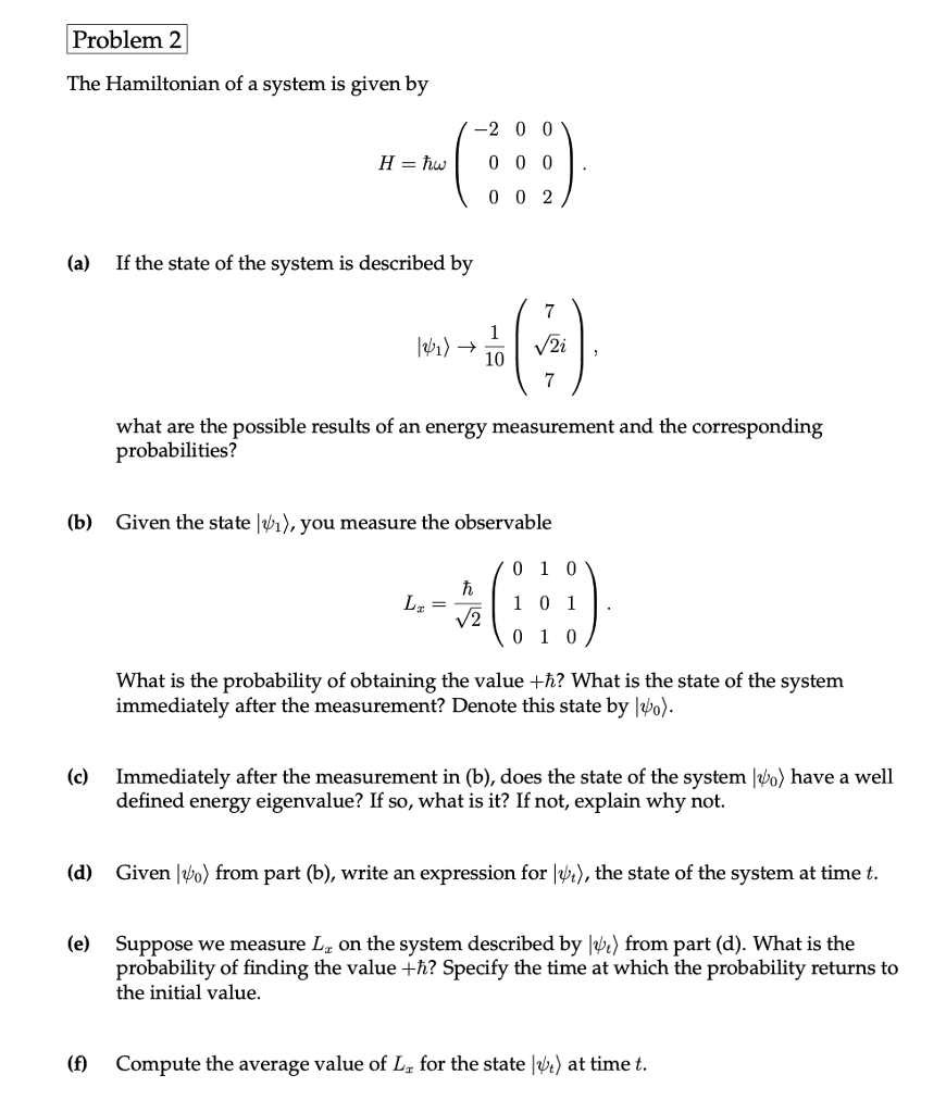 The Hamiltonian of a system is given by | Chegg.com