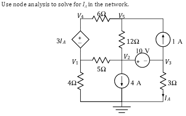 Solved Use node analysis to solve for IA in the network. | Chegg.com