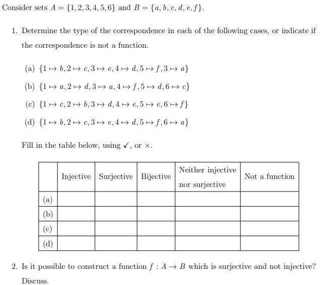 Solved Consider Sets A = {1, 2, 3, 4, 5, 6} And B = | Chegg.com