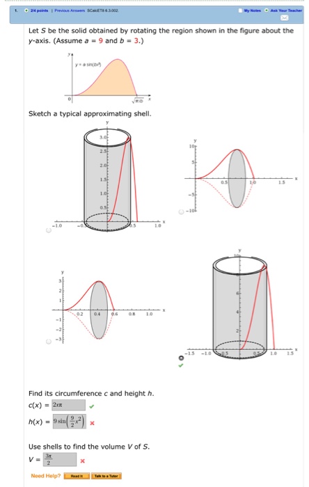 Solved Let S Be The Solid Obtained By Rotating The Region | Chegg.com