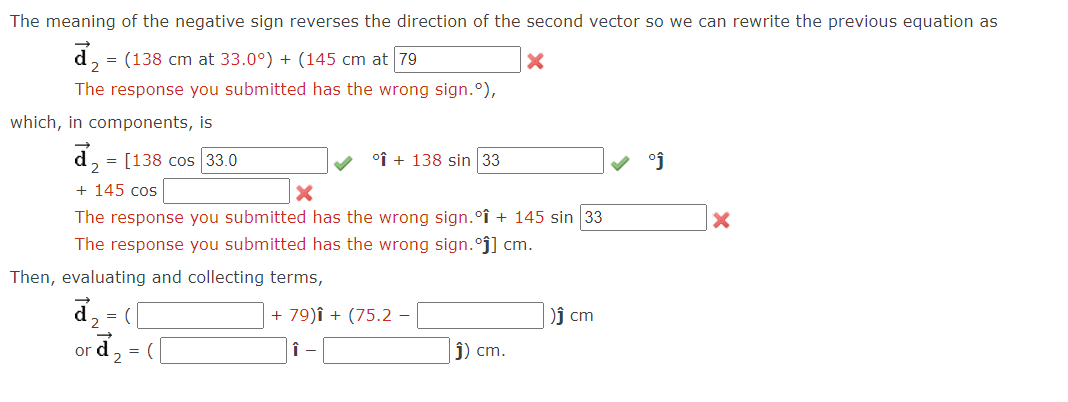 The meaning of the negative sign reverses the | Chegg.com